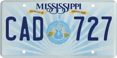 MS license plate CAD727