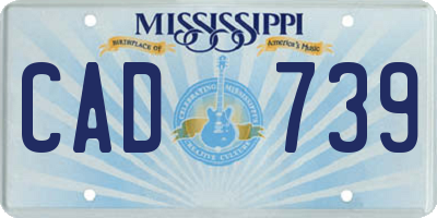 MS license plate CAD739