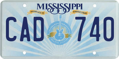 MS license plate CAD740