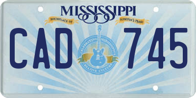 MS license plate CAD745