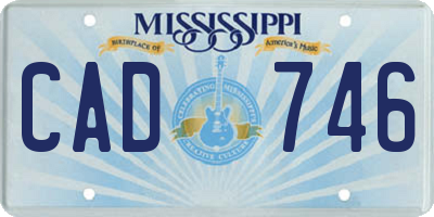MS license plate CAD746