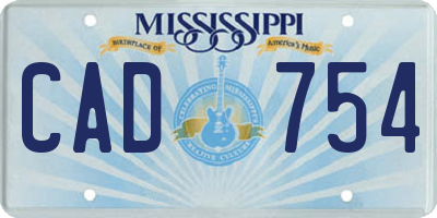 MS license plate CAD754