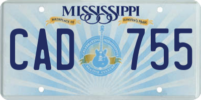 MS license plate CAD755
