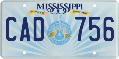 MS license plate CAD756