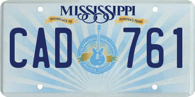MS license plate CAD761