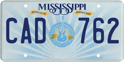 MS license plate CAD762