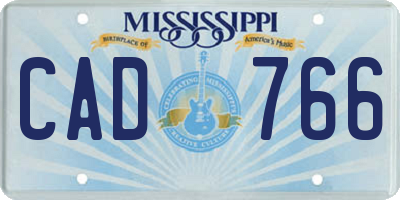 MS license plate CAD766