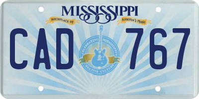 MS license plate CAD767