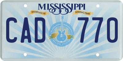 MS license plate CAD770