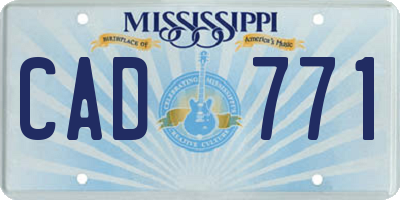 MS license plate CAD771