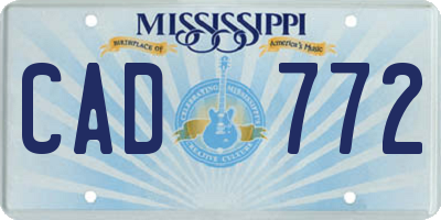 MS license plate CAD772