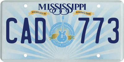 MS license plate CAD773