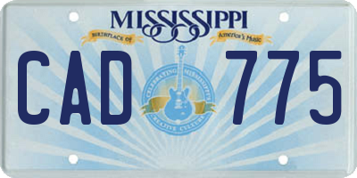 MS license plate CAD775