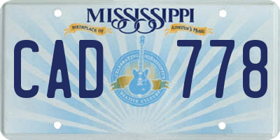 MS license plate CAD778
