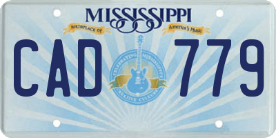 MS license plate CAD779