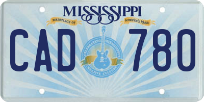 MS license plate CAD780