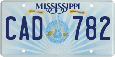 MS license plate CAD782