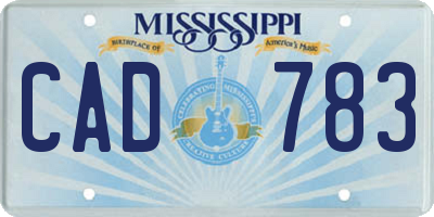 MS license plate CAD783