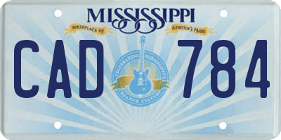 MS license plate CAD784