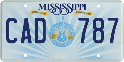 MS license plate CAD787
