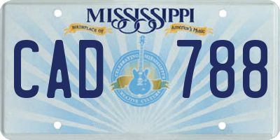 MS license plate CAD788