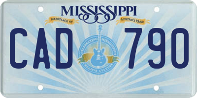 MS license plate CAD790