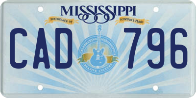 MS license plate CAD796
