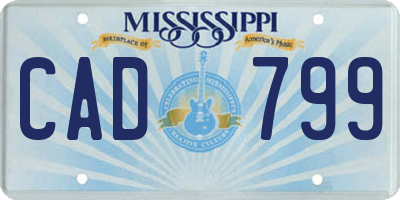 MS license plate CAD799