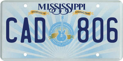 MS license plate CAD806