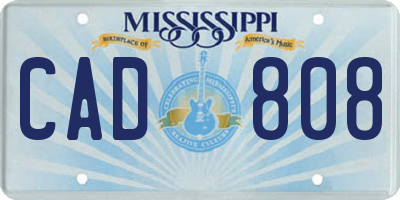 MS license plate CAD808