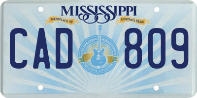 MS license plate CAD809