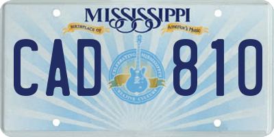 MS license plate CAD810