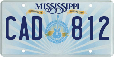 MS license plate CAD812