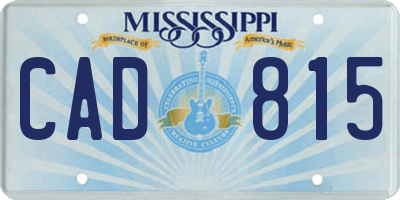 MS license plate CAD815