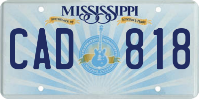 MS license plate CAD818