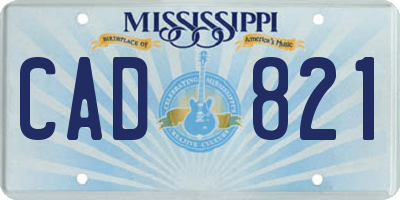 MS license plate CAD821