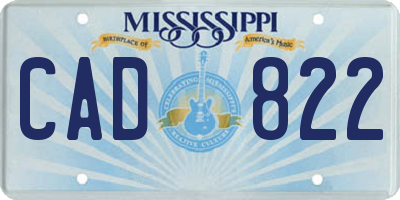 MS license plate CAD822