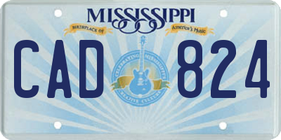 MS license plate CAD824