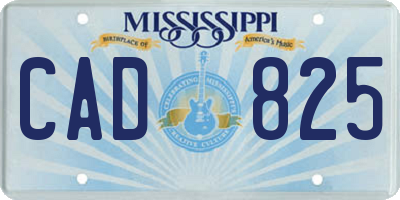 MS license plate CAD825