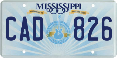 MS license plate CAD826