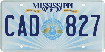 MS license plate CAD827