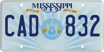 MS license plate CAD832