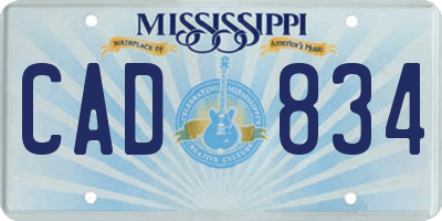 MS license plate CAD834