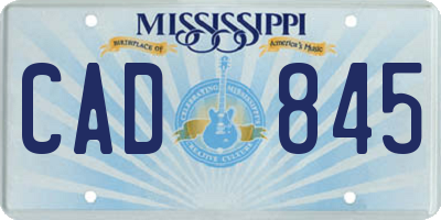 MS license plate CAD845