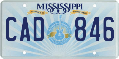 MS license plate CAD846