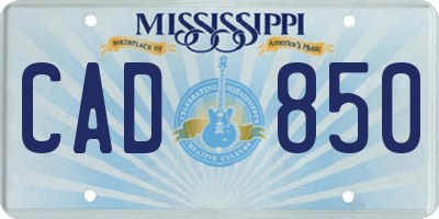 MS license plate CAD850