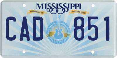 MS license plate CAD851