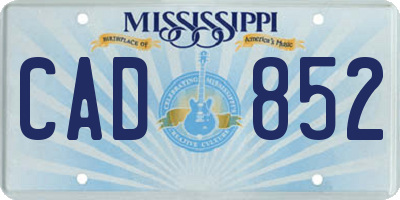 MS license plate CAD852