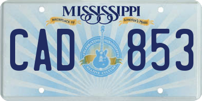 MS license plate CAD853