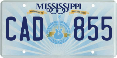 MS license plate CAD855